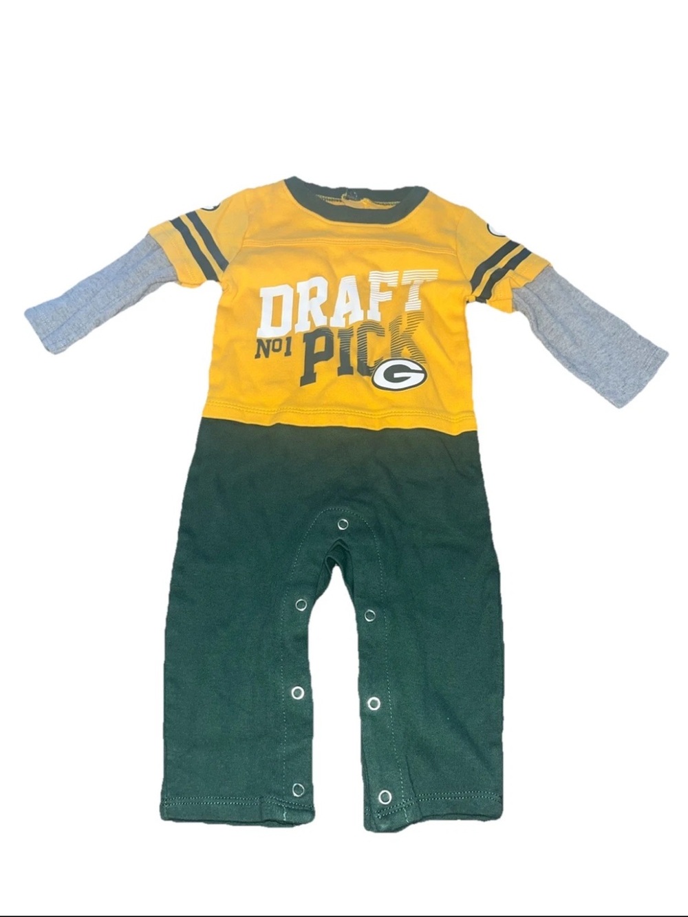 Green Bay Packers NFL Team Apparel Draft Pick Romper 3/6 Months Football